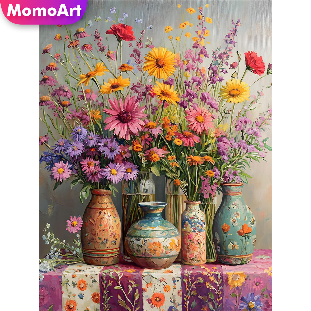 Embroidery Daisy Flower - Momoart Nieuwe Collectie Diamant Borduren Daisy