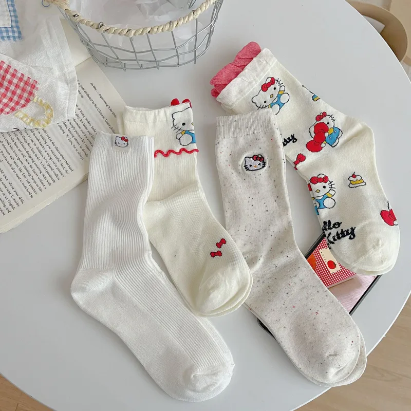 Embroidery On Socks - 4 paar dames Sanrio Sweet Cartoon