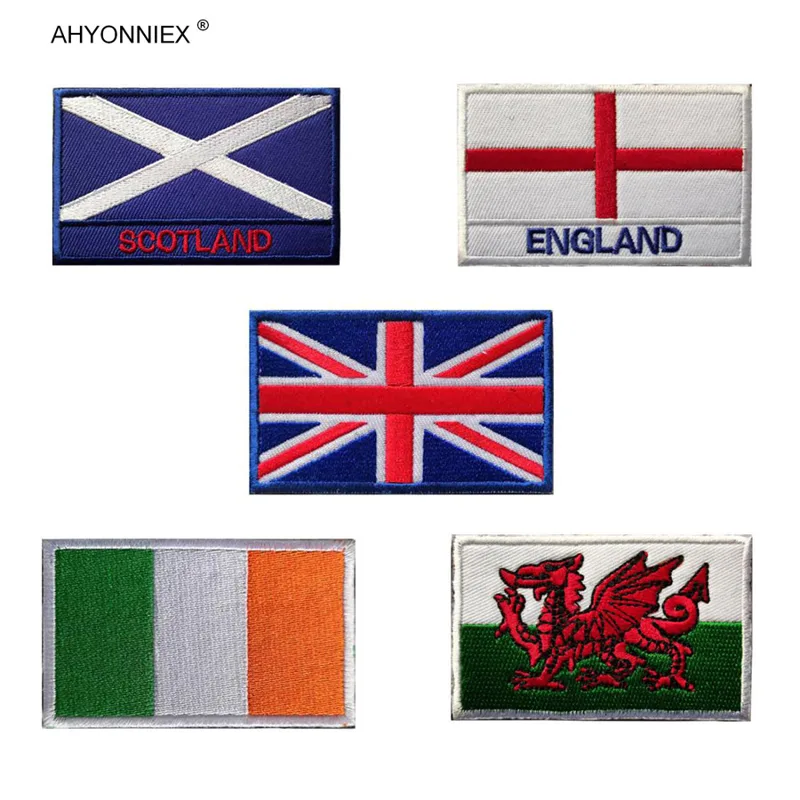 Embroidery Uk - 1PC Kwaliteit 3D Geborduurde Ierland Engeland