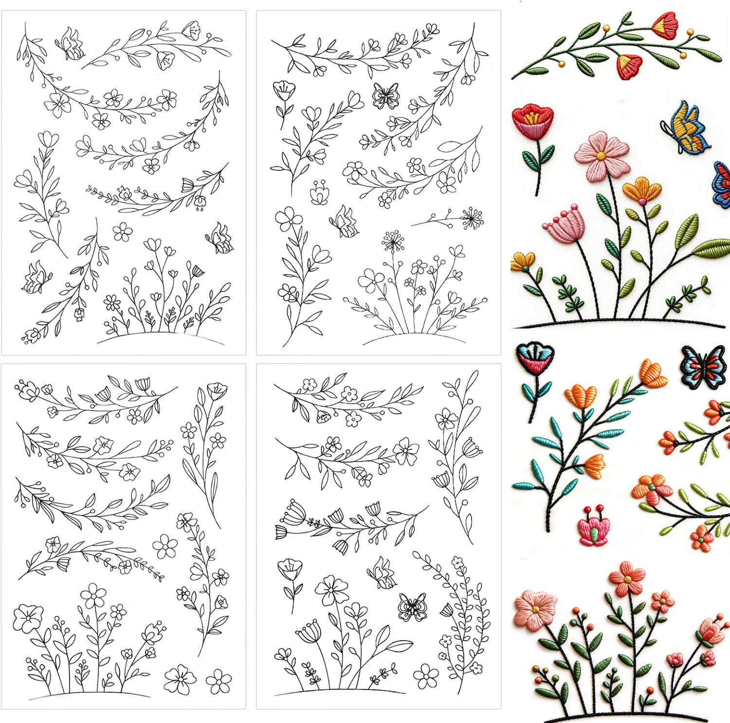 Embroidery Daisy - Stick & Stitch Wateroplosbaar borduurpapier, Floral