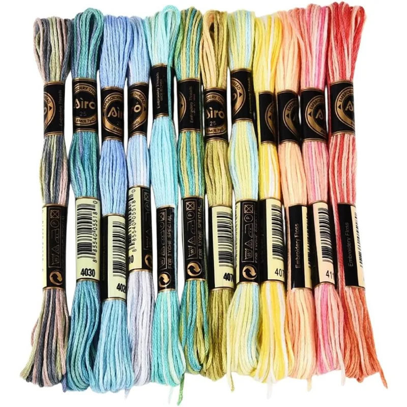 Embroidery Stitches - 12 klosjes 105 yards 6-draads gemêleerd