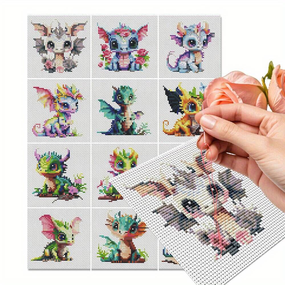 Embroidery Tas - 12 stuks Dragon Cross Stitch 11CT