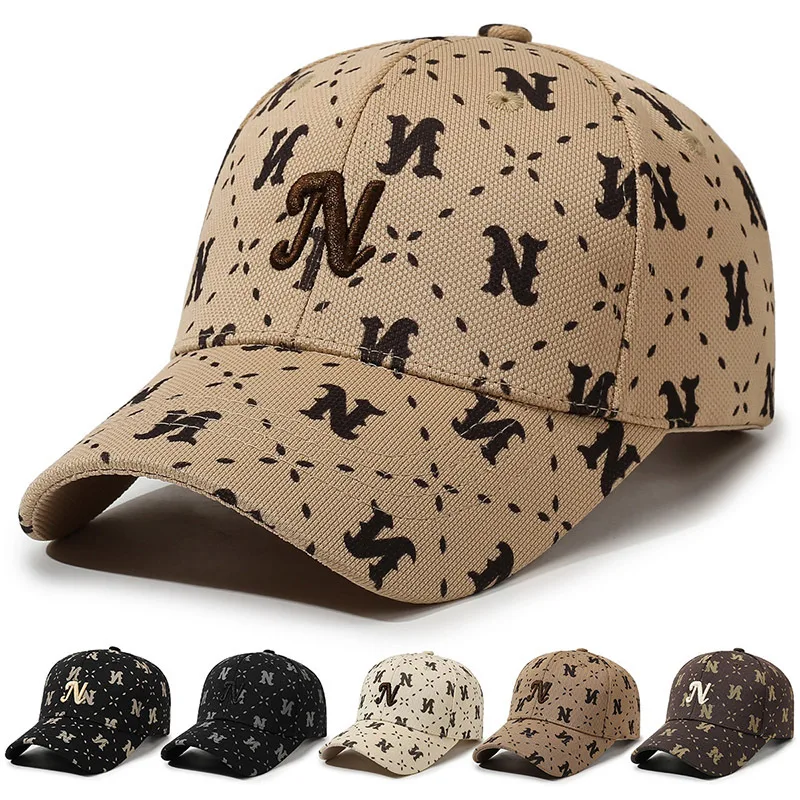 Embroidery Letter N - Unisex Letter N Borduurmode Baseball Caps