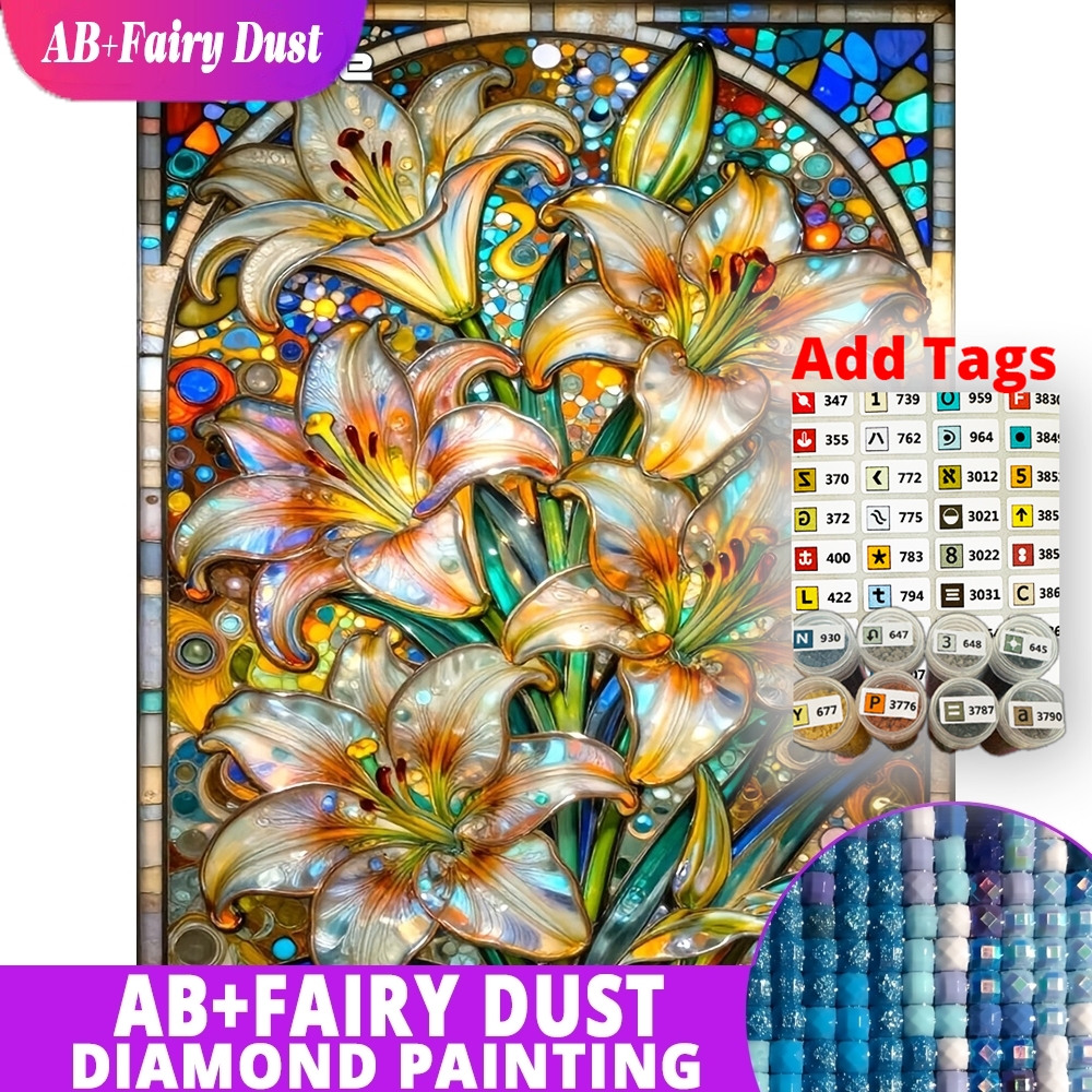 Embroidery Daisy - Fairy Dust AB Diamantborduurwerk Fluwelen canvas