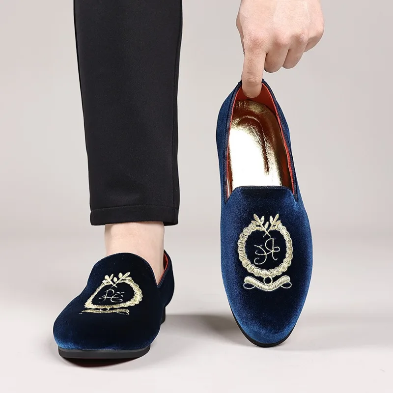 Embroidery Wedding - Luxe Designer Loafers Suède Borduren Casual