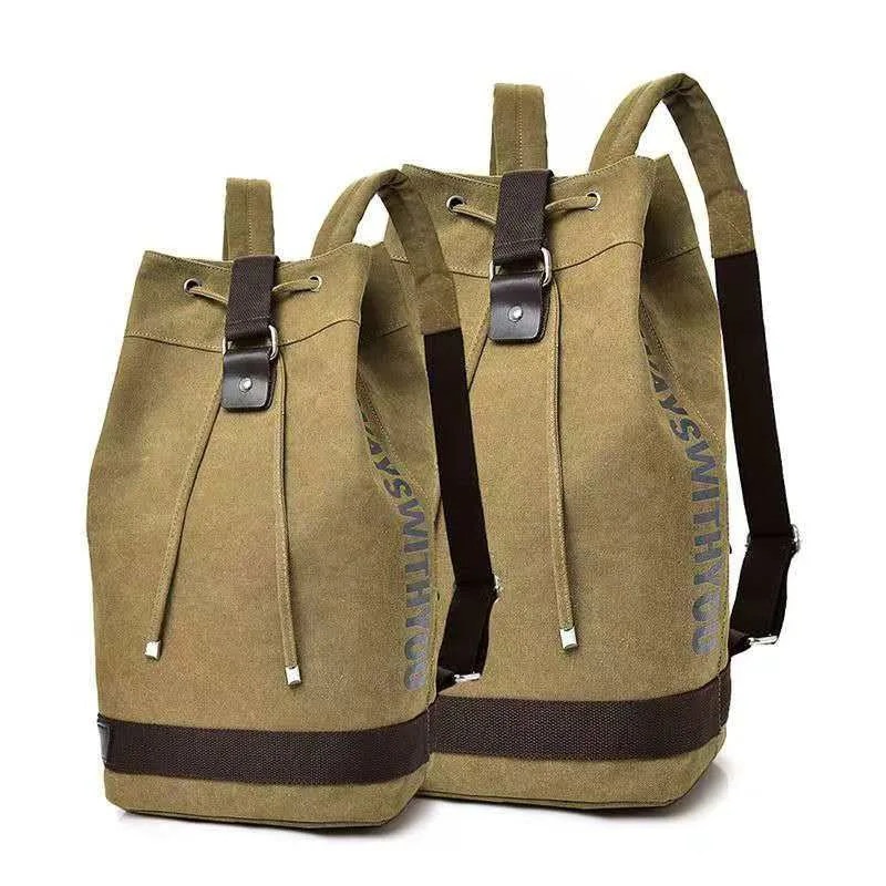 Embroidery Bag - 2026 Canvas rugzak met dubbele schouderbanden,
