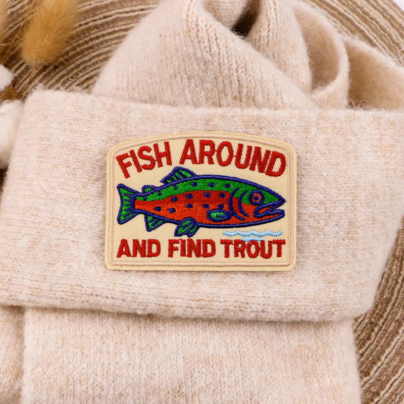 Embroidery Patch - Kleurrijke vispatch kledingbadges Vissen opsporen en