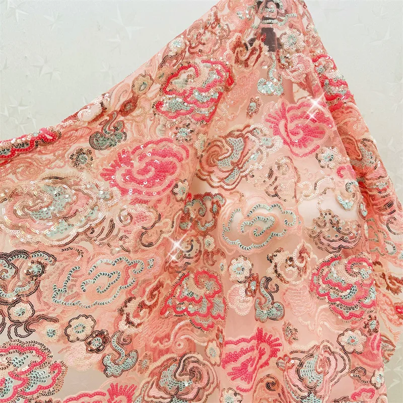 Embroidery Wedding - 2 Yds/lot 130 cm breed roze