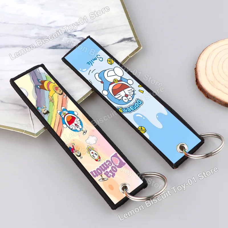 Embroidery Gift Ideas - Doraemons serie sleutelhangerhouder borduurwerk cartoon sleutelhanger