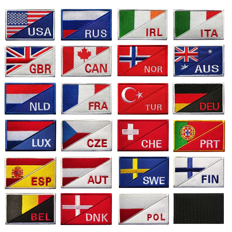 Embroidery Uk - Nationale Vlag Duitsland Romania Switzerland Spanje
