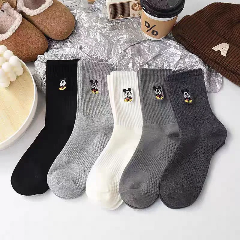 Embroidery On Socks - 5 paar vierseizoenen unisex zwarte, witte,