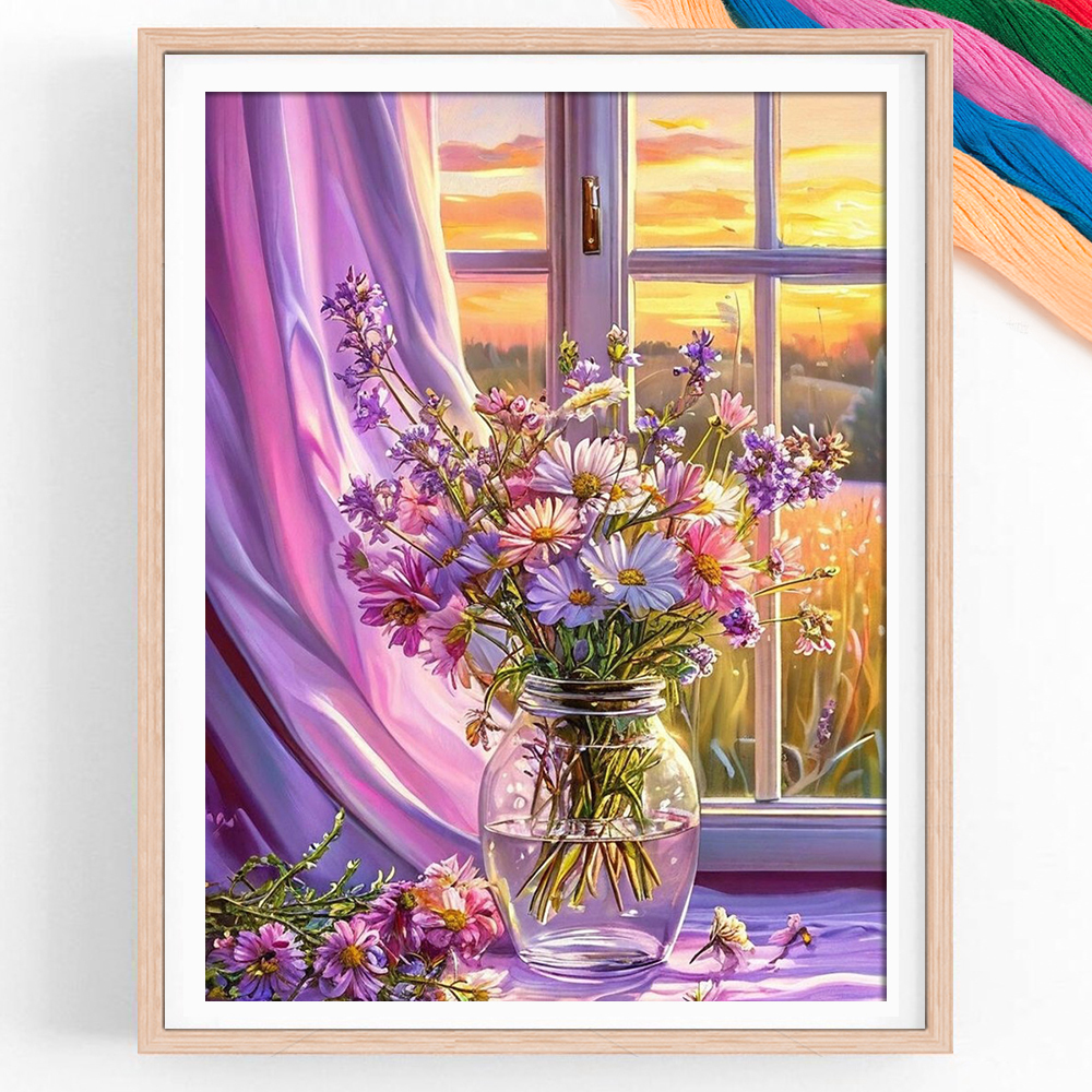 Embroidery Tas - Bloem 11CT Cross Stitch Kit Borduurhandwerksets