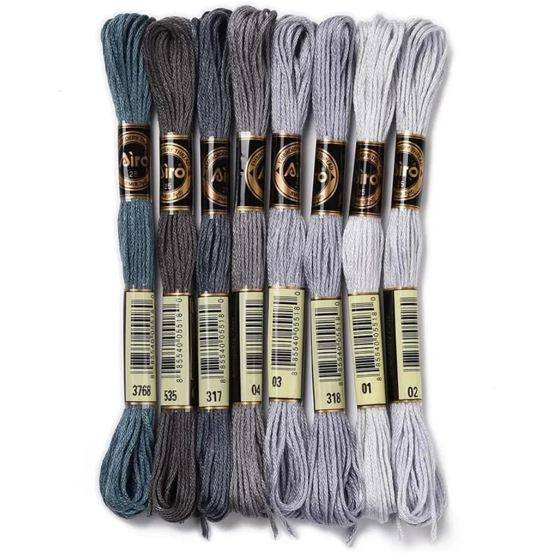 Embroidery Stitches - 8 Strengen 70 Yards Grijs Vriendschapsarmbanden