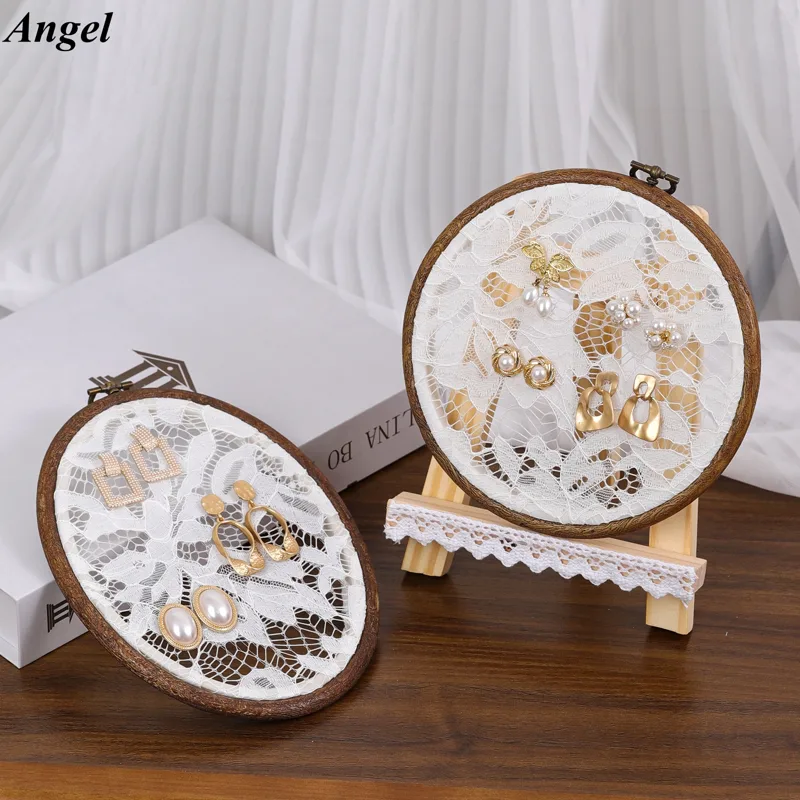 Embroidery Photoshop - Vintage kant borduurring hoepel oorbel displaystandaard,