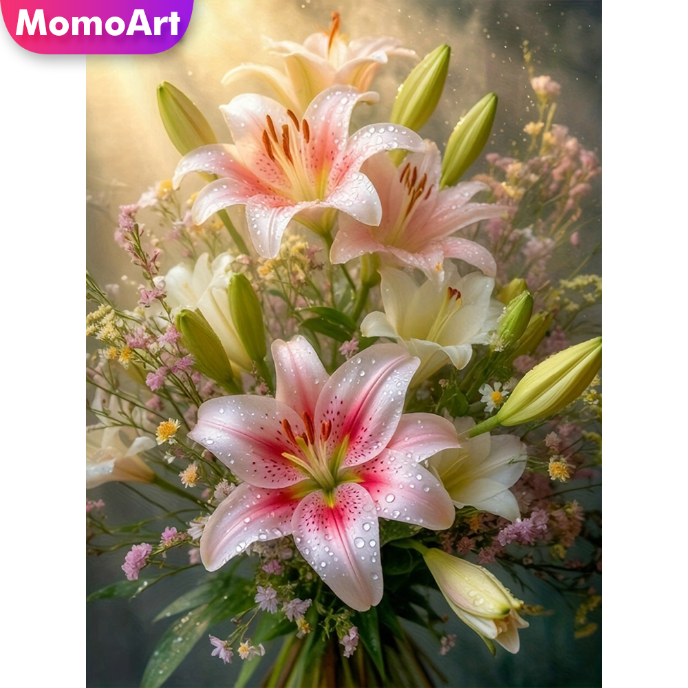 Embroidery Daisy - Momoart Nieuwe Collectie Diamant Mozaïek Lelie