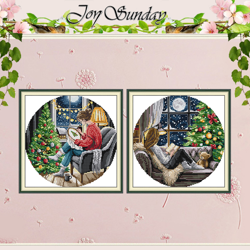 Embroidery Tas - De Kerstboom en Meisje Patronen Geteld