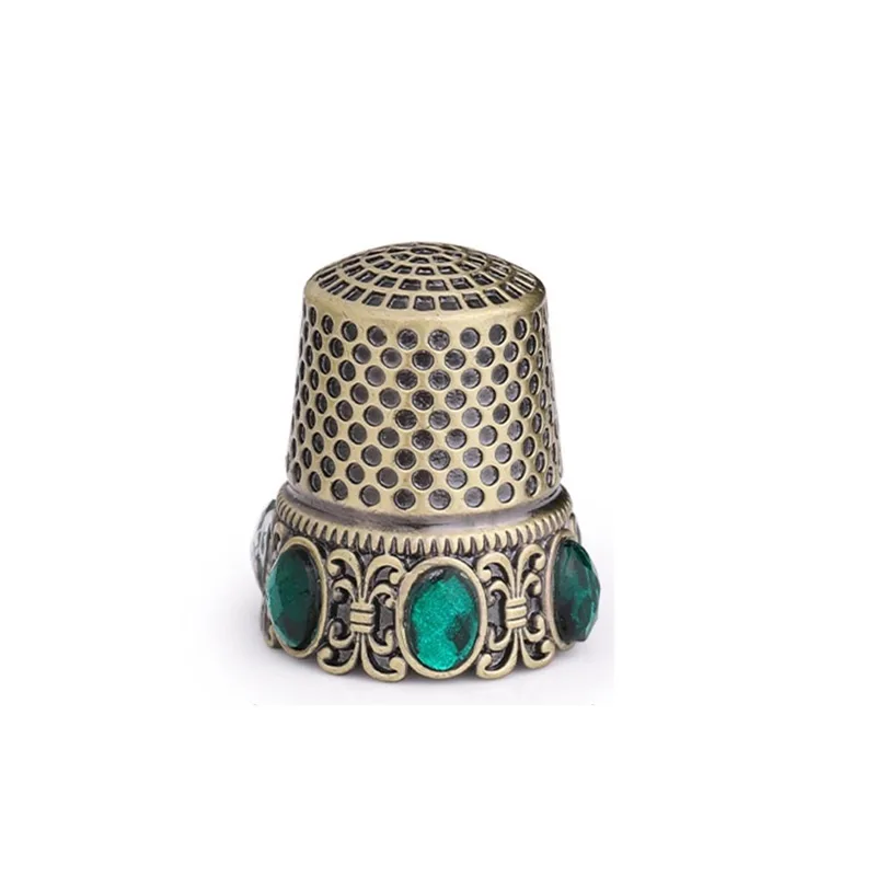 Embroidery Premium - Premium koperen vintage naaivingerhoesjes met diamanten,