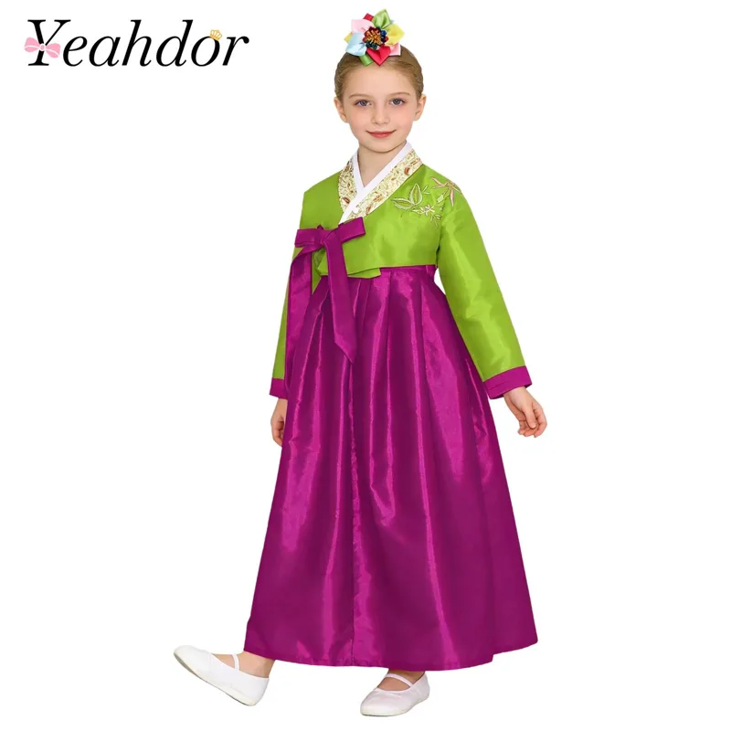 Embroidery Wedding - Koreaanse nationale Hanbok-outfit voor kinderen, meisjes,