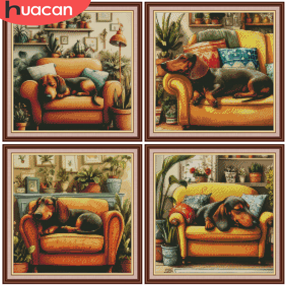 Embroidery Tas - HUACAN Borduurpakket Hond Dier Volwassenen Handwerk