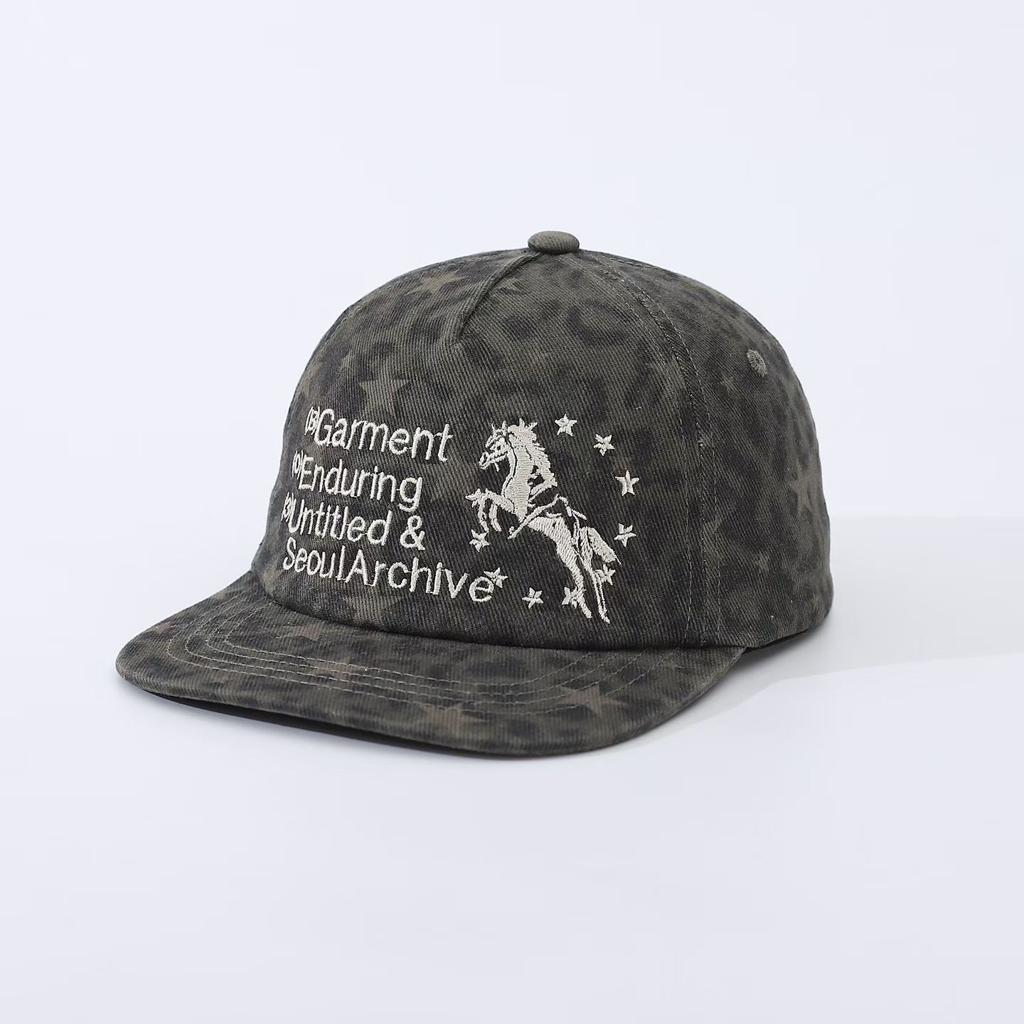Embroidery Photoshop - Baseballpet met sterren- en luipaardprint, strijdpaarden-