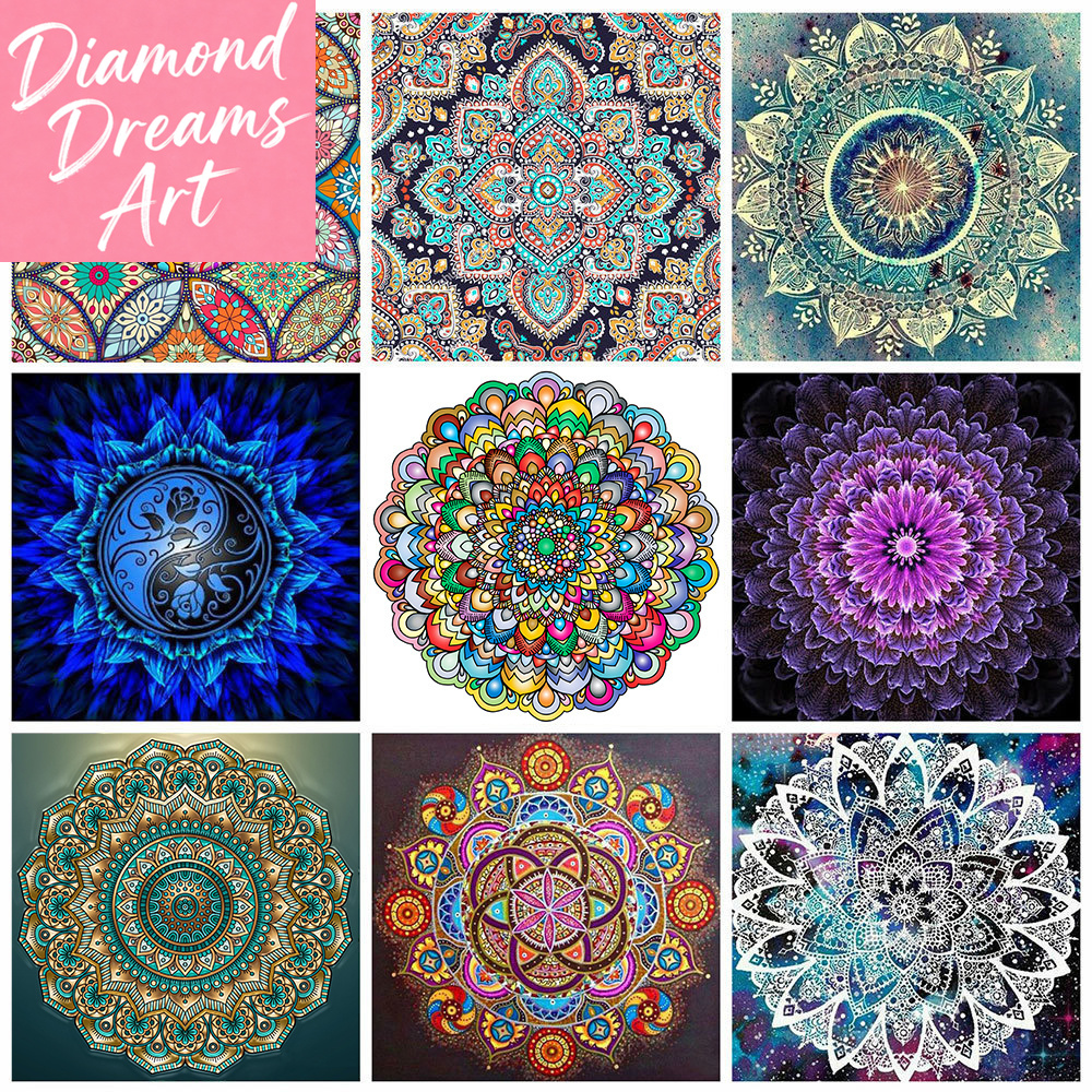 Embroidery Daisy - Frameloze, 5d diy diamantschilderij mandala diamant