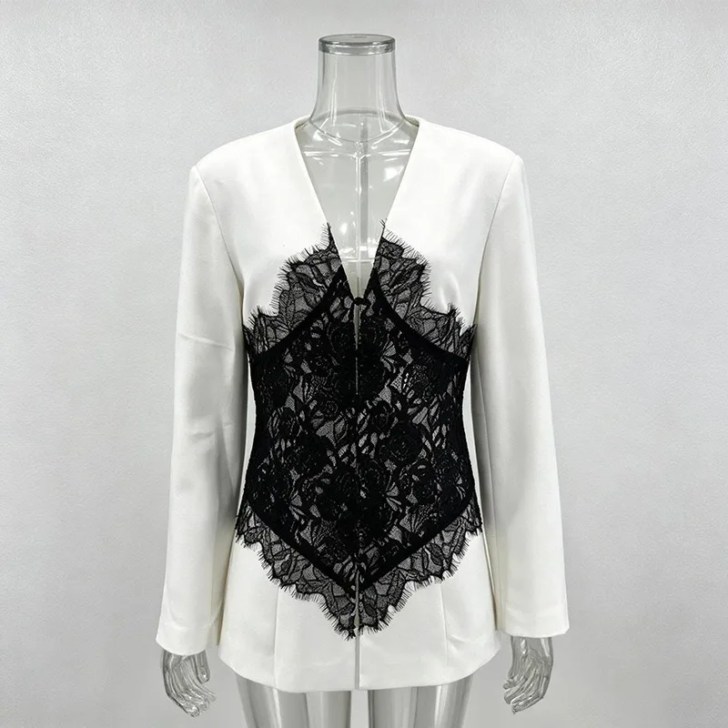 Embroidery Premium - Dames chique slim fit premium lenteblazer