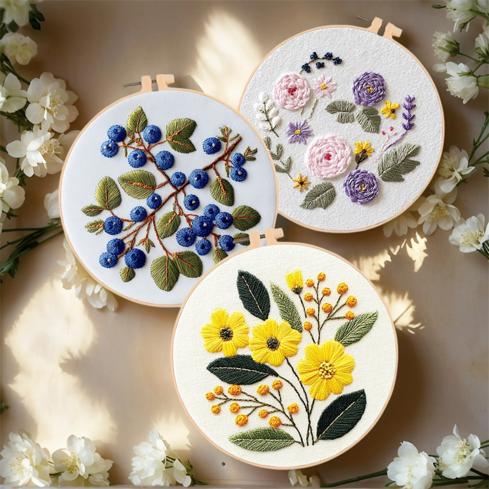 Embroidery Daisy Flower - MomoArt DIY borduurpakket bloempatroon handwerk kruissteek