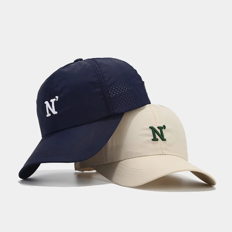 Embroidery Letter N - Sneldrogende baseballpet van mesh met borduurwerk