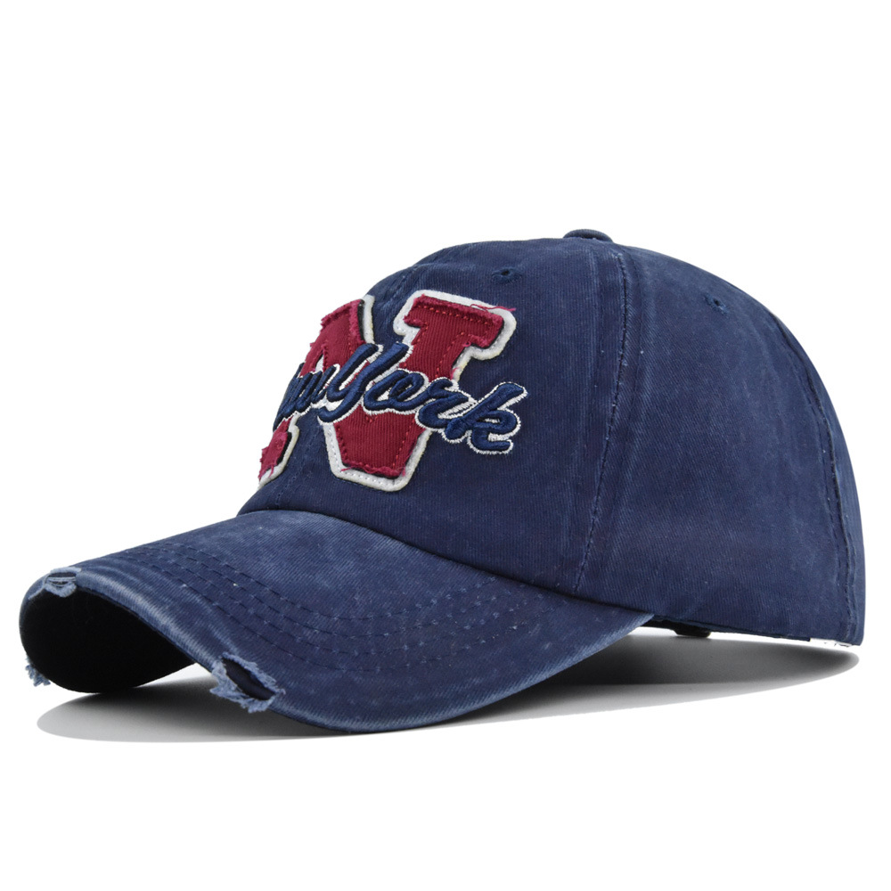 Embroidery Letter N - Vintage gewassen baseballcap voor heren, modieus