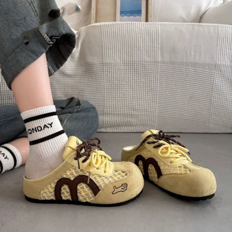 Mesh gespleten halfhoge muiltj - Embroidery Letter recensie en prijs