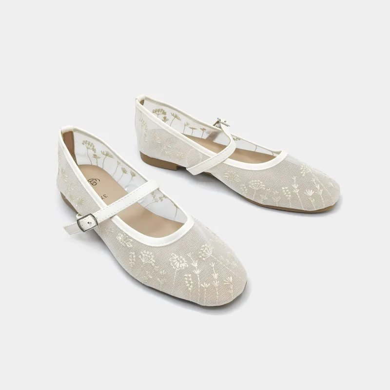 Dames Mary Jane flats met bloe - Embroidery Wedding recensie en prijs