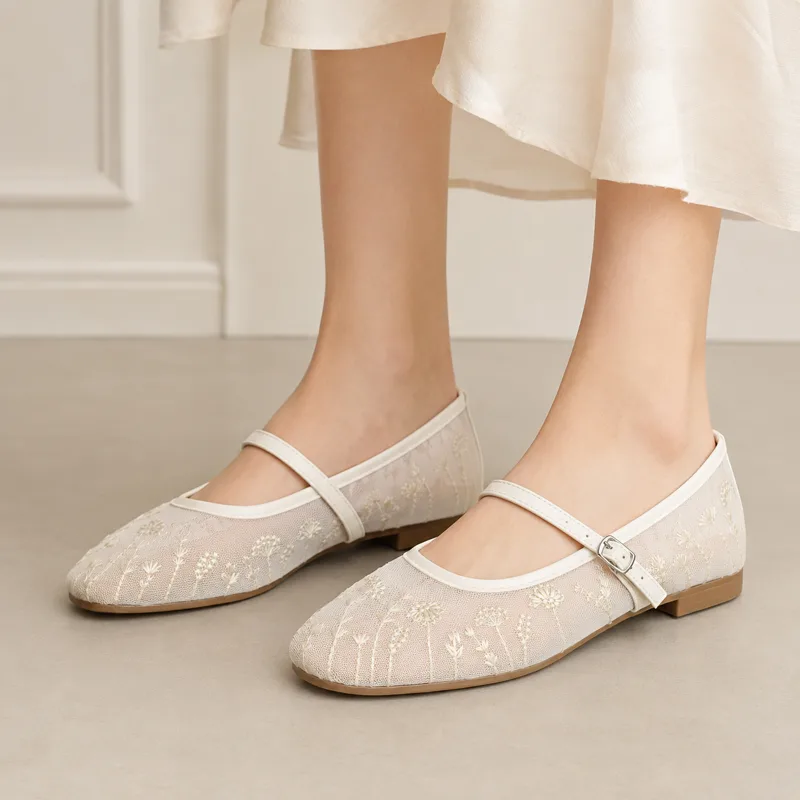 Dames Mary Jane flats met bloe - Embroidery Wedding recensie en prijs