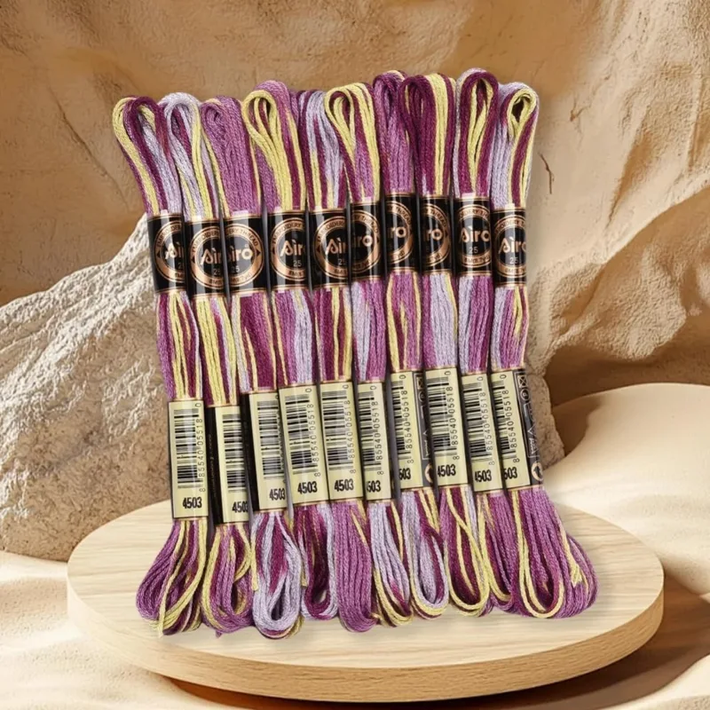6-strengen paars bonte borduur - Embroidery Stitches recensie en prijs