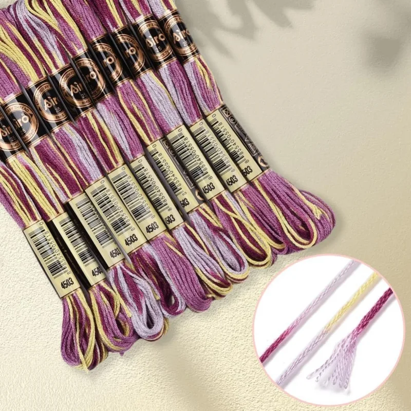 6-strengen paars bonte borduur - Embroidery Stitches recensie en prijs
