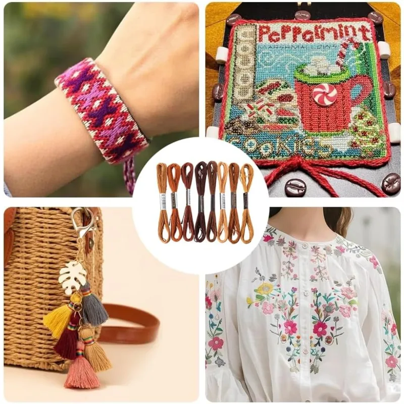 8 strengen 6-draads bruine bor - Embroidery Stitches recensie en prijs