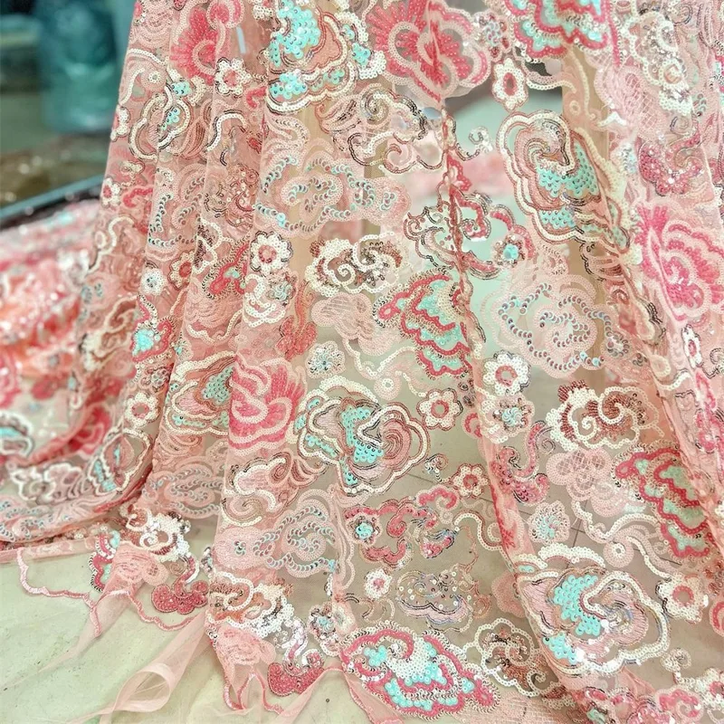 2 Yds/lot 130 cm breed roze pa - Embroidery Wedding recensie en prijs