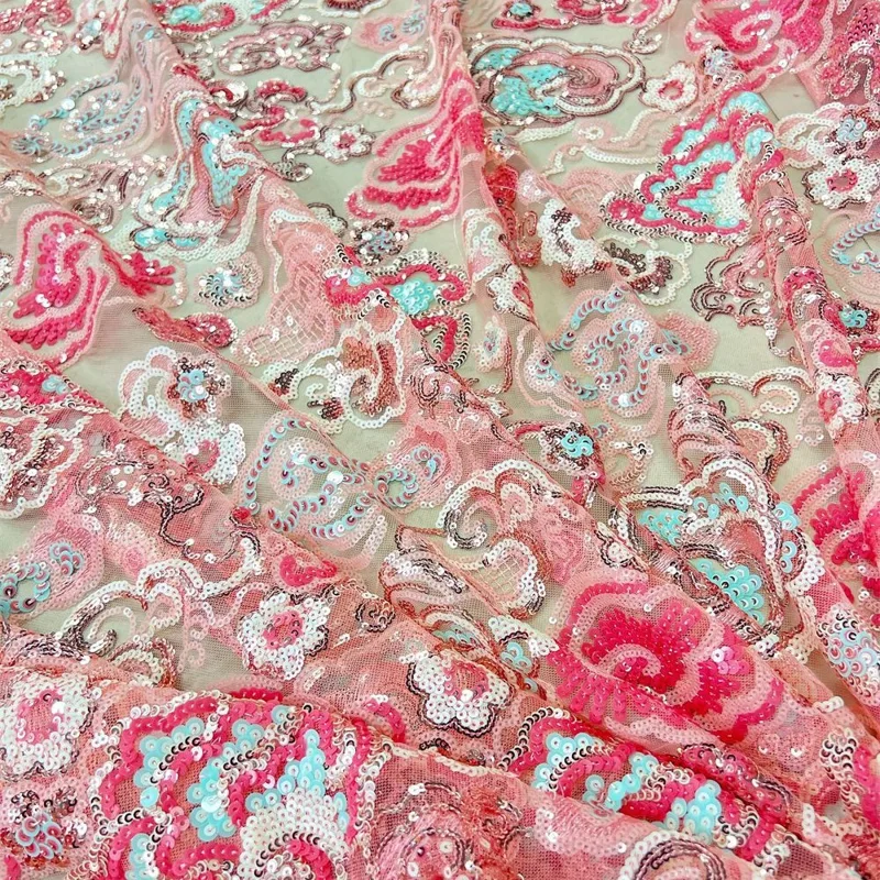 2 Yds/lot 130 cm breed roze pa - Embroidery Wedding recensie en prijs