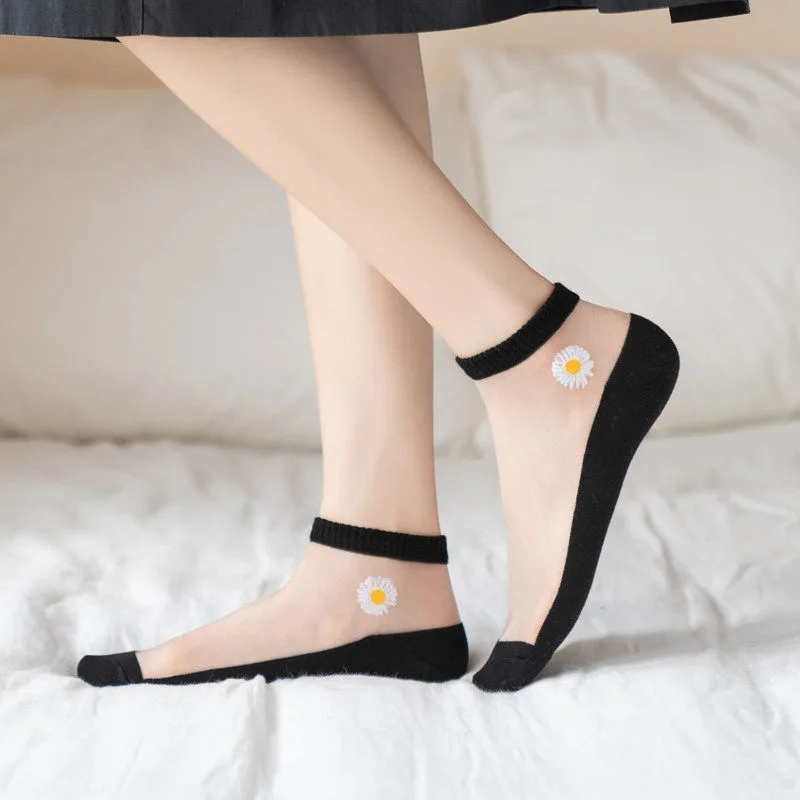 5 paren/partij Korea Stijl Vro - Embroidery Daisy Flower recensie en prijs