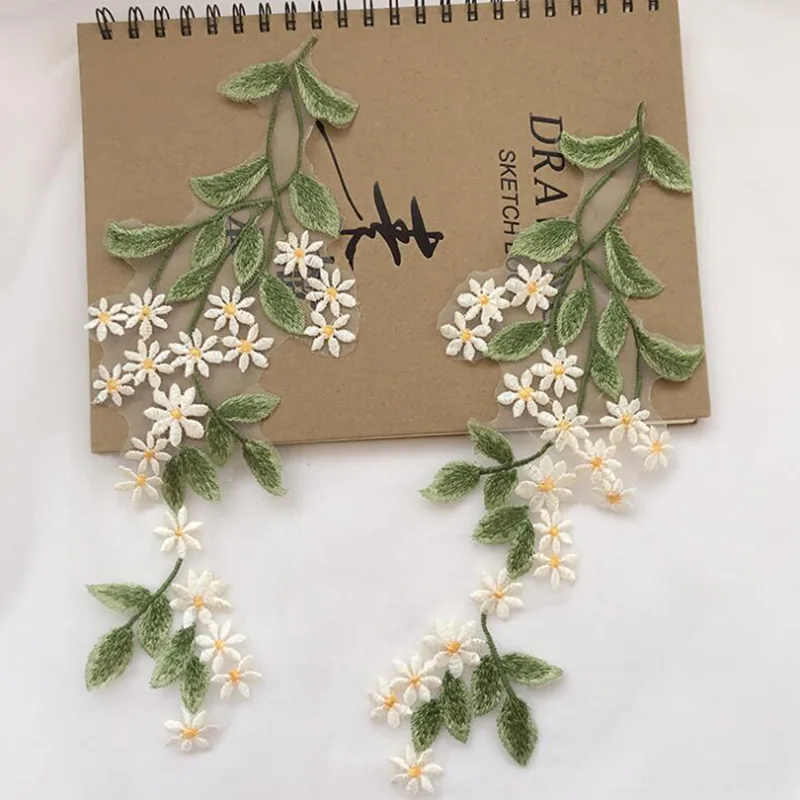 1 paar groen blad madeliefje b - Embroidery Daisy Flower recensie en prijs