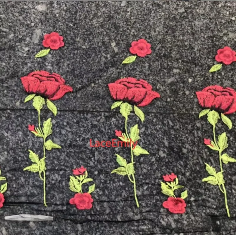 Rode Roos Kant Stof bloem bord - Embroidery Rose recensie en prijs