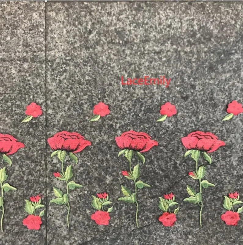 Rode Roos Kant Stof bloem bord - Embroidery Rose recensie en prijs