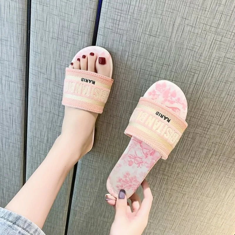 Damesmode Platte Slippers Zome - Embroidery Letter recensie en prijs