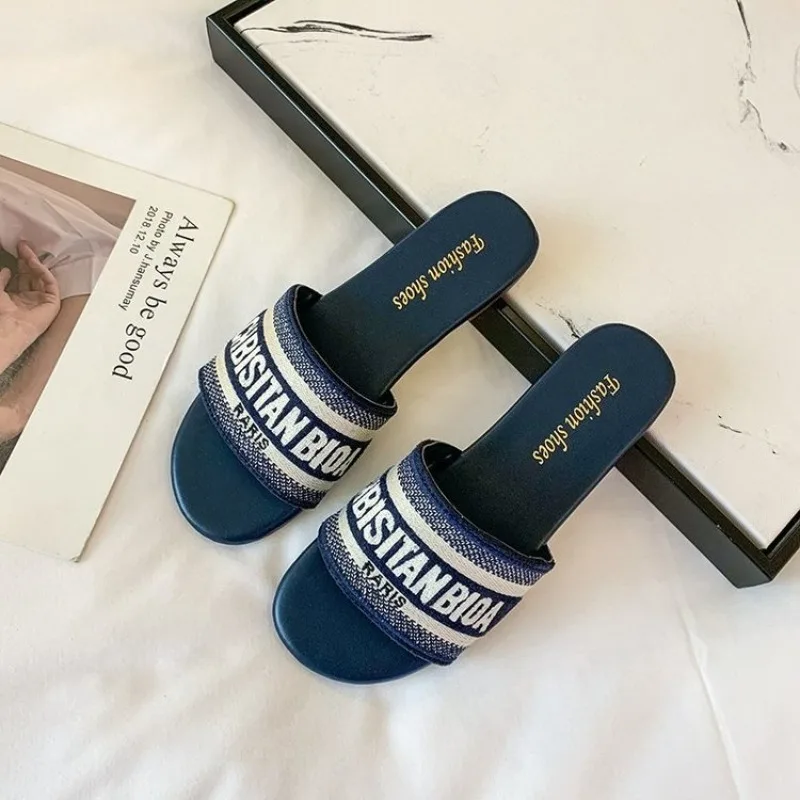Damesmode Platte Slippers Zome - Embroidery Letter recensie en prijs