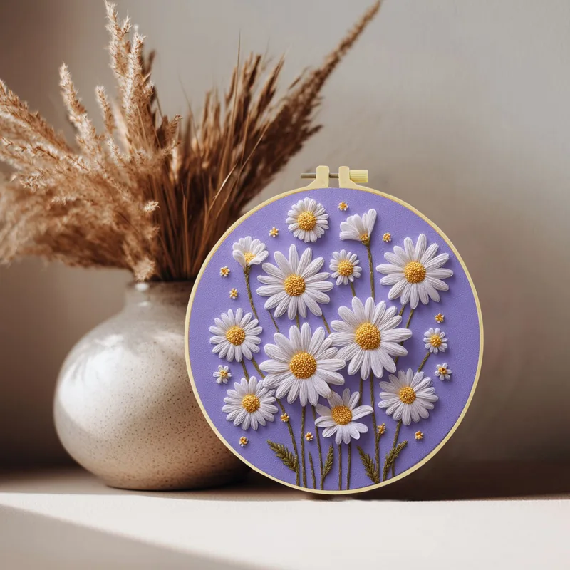 1 st 20X20CM/15X15CM daisy bor - Embroidery Daisy Flower recensie en prijs
