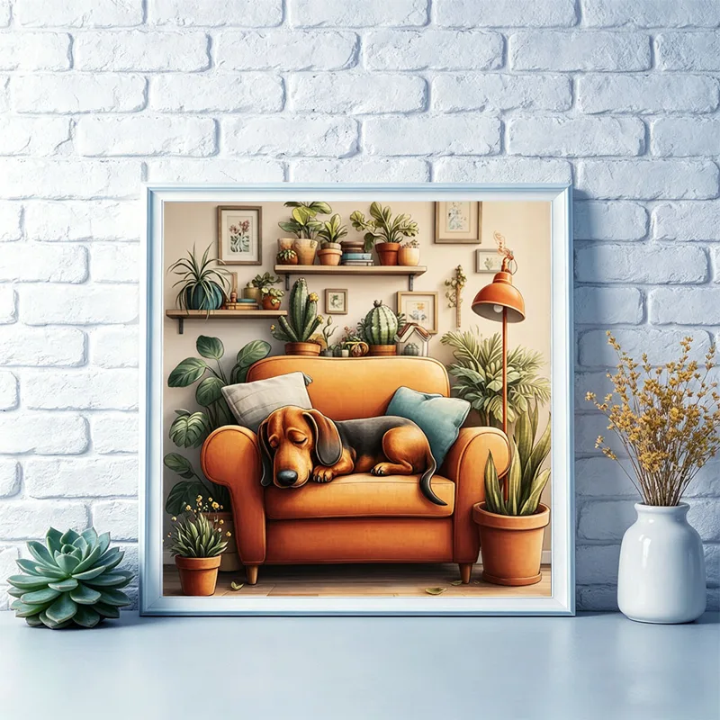 HUACAN Borduurpakket Hond Dier - Embroidery Tas recensie en prijs