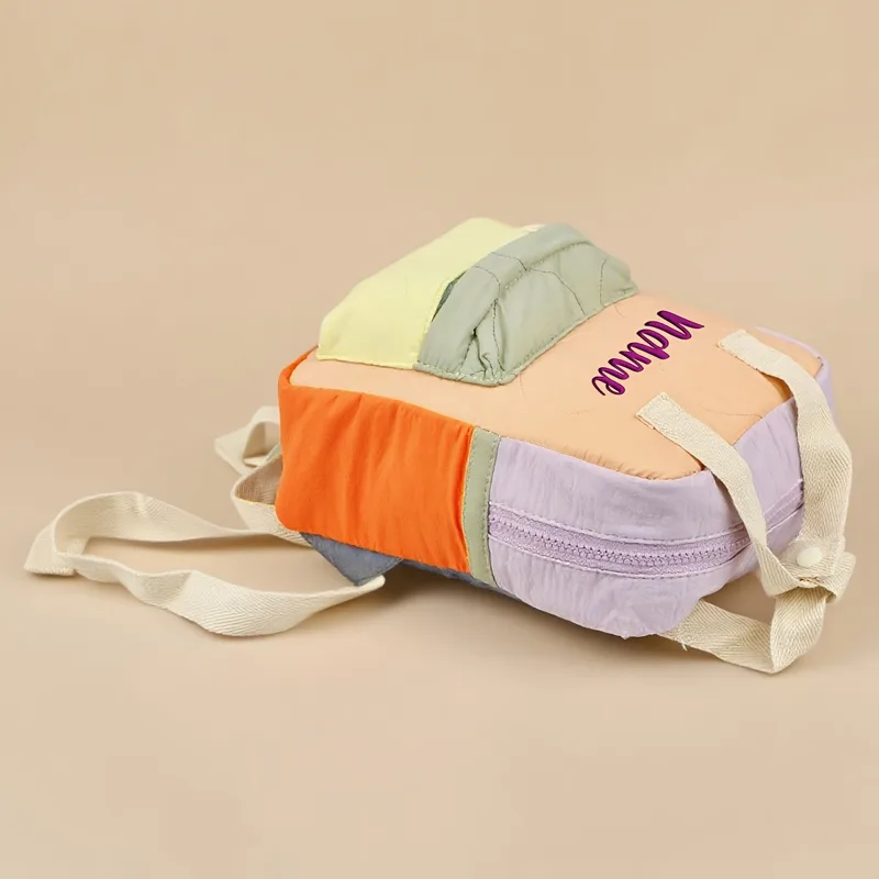Oranje-gele kleurblokrugzak vo - Embroidery Gift Ideas recensie en prijs