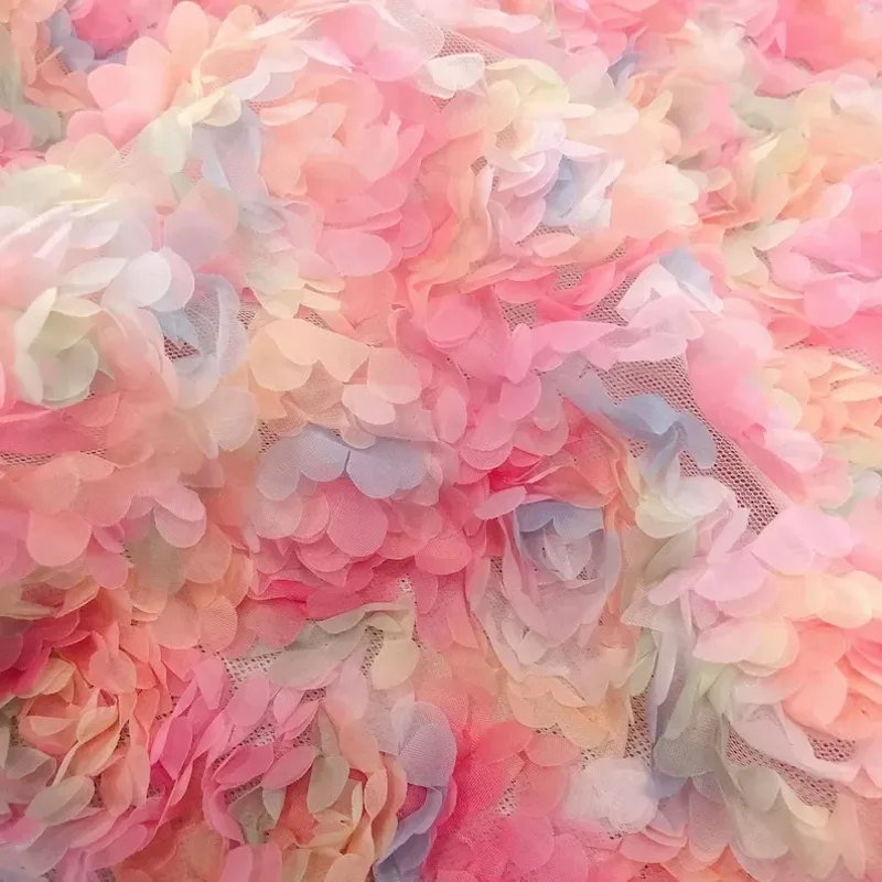 3d chiffon roze bloem kant sto - Embroidery Rose recensie en prijs