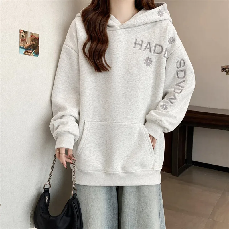 Effen kleur dameshoodie Modieu - Embroidery Letter N recensie en prijs
