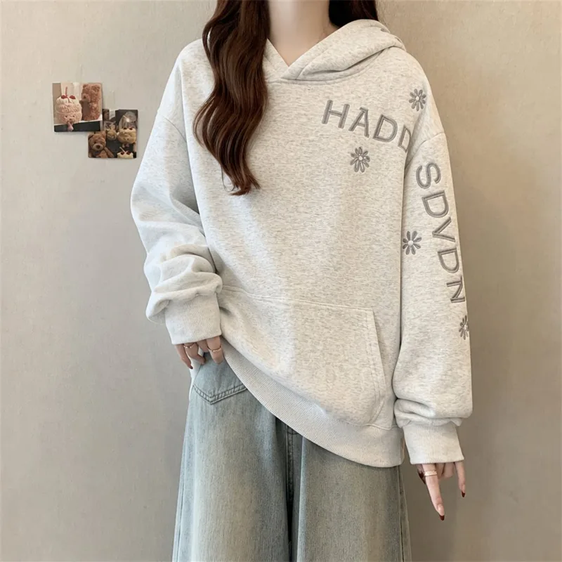 Effen kleur dameshoodie Modieu - Embroidery Letter N recensie en prijs