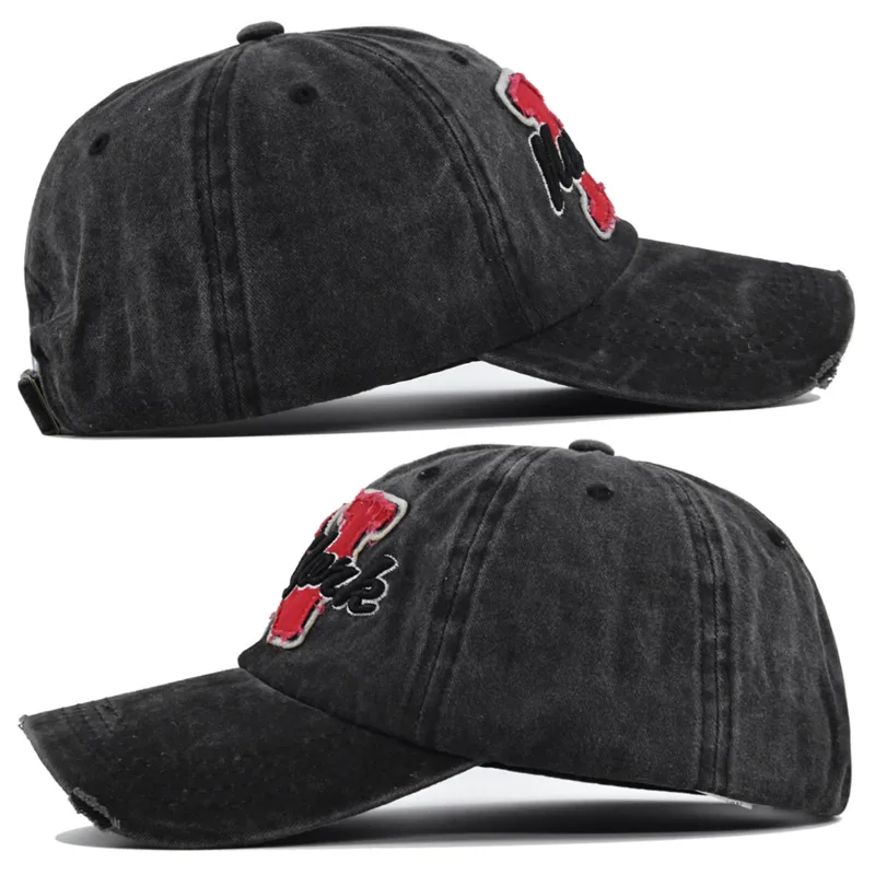 Vintage gewassen baseballcap v - Embroidery Letter N recensie en prijs